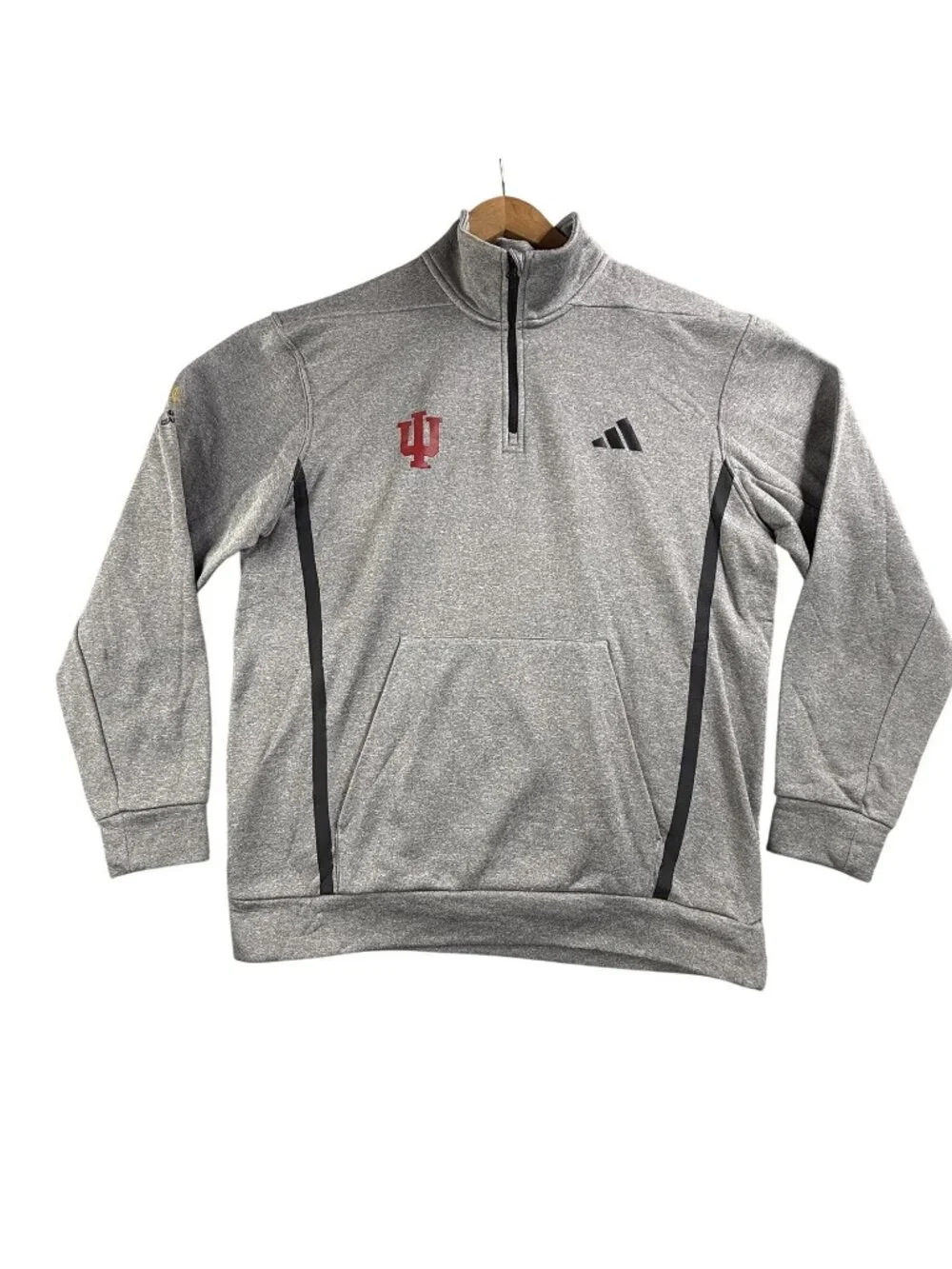 Indiana Hoosiers Sweatshirt Mens Large NCAA Football Champship Adidas 1/4 Zip